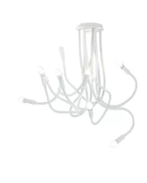 LOVER 9 Light Multi Arm Semi Flush Ceiling light White 100x120cm