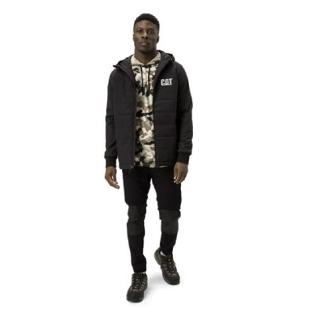 CAT Workwear Mens Tech Hybrid Insulated Hooded Jacket S - Chest 34-37' (87 - 94cm) Black CAT851-BLACK-S