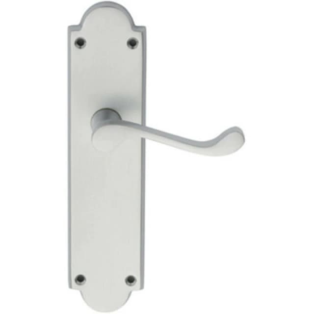 Loops PAIR Victorian Scroll Handle on Latch Backplate 205 x 49mm Satin Chrome Multi