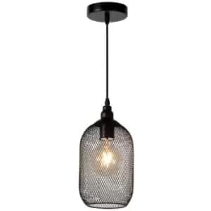 Lucide MESH - Pendant Light - Ø15cm - 1xE27 - Black