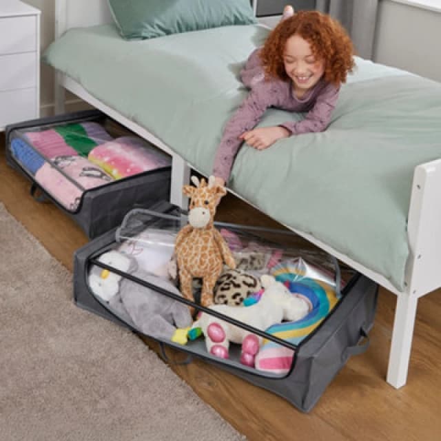 Liberty House Toys Underbed Storage Cart with Wheels (Pack of 2), Grey LHT1012E