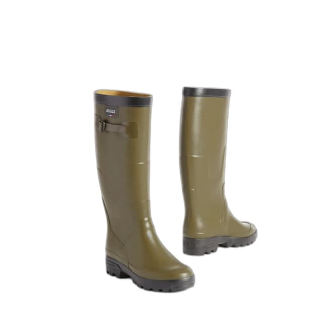 Aigle Benyl M Rubber Womens Calf Length Boots - Khaki - Size:UK 5