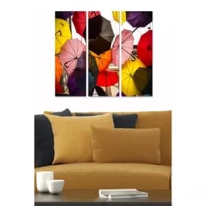 MDF2405041 Multicolor Decorative MDF Painting (3 Pieces)