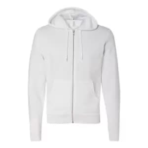 Bella + Canvas Adults Unisex Full Zip Hoodie (L) (White)