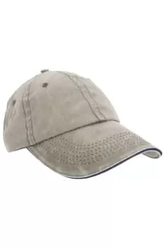 Washed Fine Line Cotton Baseball Cap With Sandwich Peak (Pack of 2)