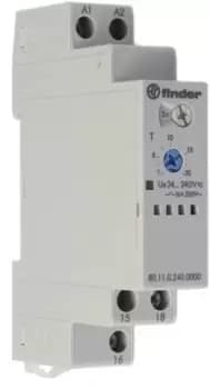 Finder SPDT Timer Relay, ON Delay, 24 240V ac/dc 0.1 20 s, 0.1 20 min, 0.1 24h, DIN