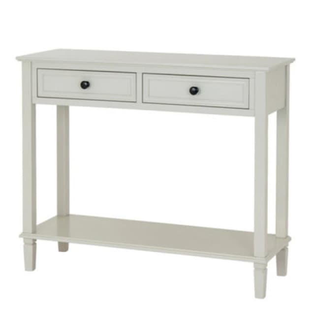 Hill Interiors Belmont Collection 2 Drawer Console Table - Wood - L33 X W90 X H80 Cm - White
