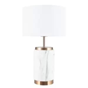 Marble Effect and Brass Ceramic Table Lamp