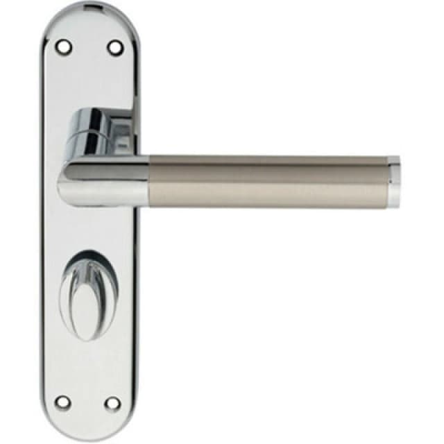 Loops Round Bar Lever on Bathroom Backplate Door Handle 180 x 40mm Chrome & Nickel Metallics