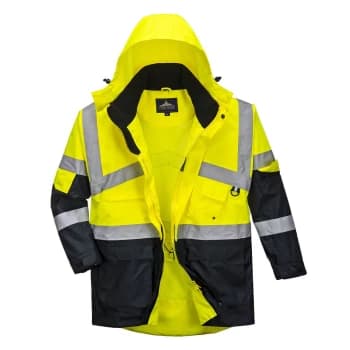 Oxford Weave 300D Class 2 Hi Vis 2-Tone Breathable Jacket Yellow / Navy 2XL