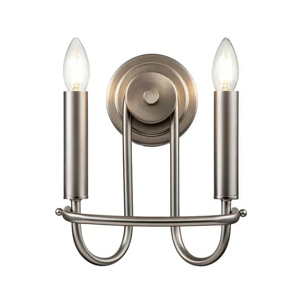 Capitol Hill 2 Light Candle Wall Lamp, Brushed Nickel