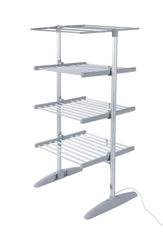 Groundlevel 4 Tier Heated Clothes Airer in Silver Silver Unisex
