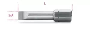 Beta Tools 866 LP 10x 1/4" Hex Drive Flat/Slot Bit 1.2 x 6.5mm 008660010