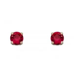 9ct July Created Ruby 4mm Stud Earrings GE2332