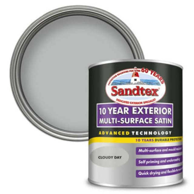 SANDTEX Sandtex 10 Year Exterior Multi Surface Satin - Cloudy Day - 750ml 5100990