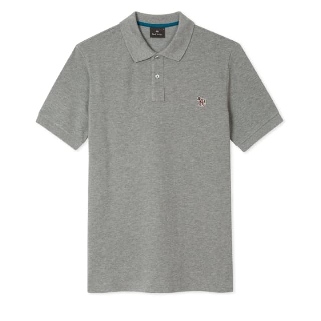 Paul Smith Mens Regular Fit Zebra Polo Shirt Grey Marl 72 male S