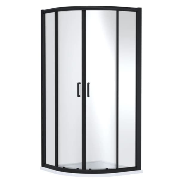 Balterley Quadrant Enclosure with Tray: 900 x 900mm Matt Black/White in Black Unisex