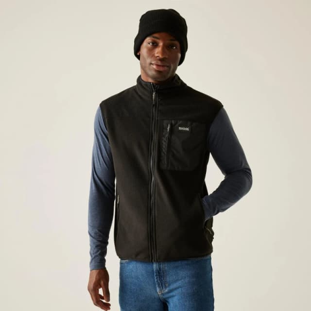 Regatta Regatta Men 'Frankie' Fleece Bodywarmer in Black Size: 4X-Large Black 4XL Male 5063019892191