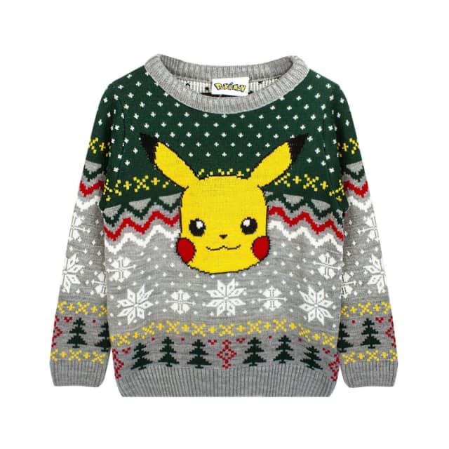Pokemon Christmas Jumper Grey male