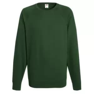 Fruit Of The Loom Mens Lightweight Raglan Sweatshirt (240 GSM) (L) (Bottle Green)