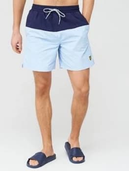 Lyle & Scott Half Split Swim Short - Light Blue/Navy
