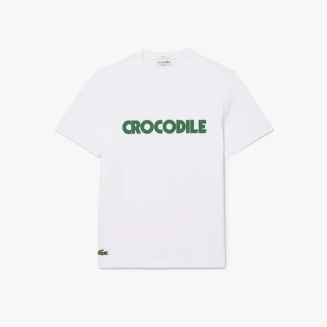 Lacoste Print Cotton T-Shirt White male 2XS