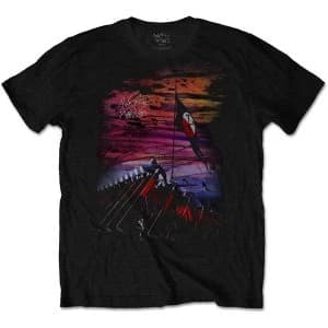 Pink Floyd - The Wall Flag & Hammers Unisex Large T-Shirt - Black
