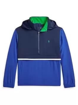 Ralph Lauren Boys Windbreaker With Kangaree Pouch - Newport Navy, Newport Navy, Size Age: 10-12 Years=M