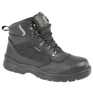 Grafters Mens Safety Waterproof Hiker Type Toe Cap Boots (41 EUR) (Black) - Black