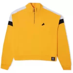 Hufflepuff House Womens Funnel Neck Cropped Sweater - Yellow - M