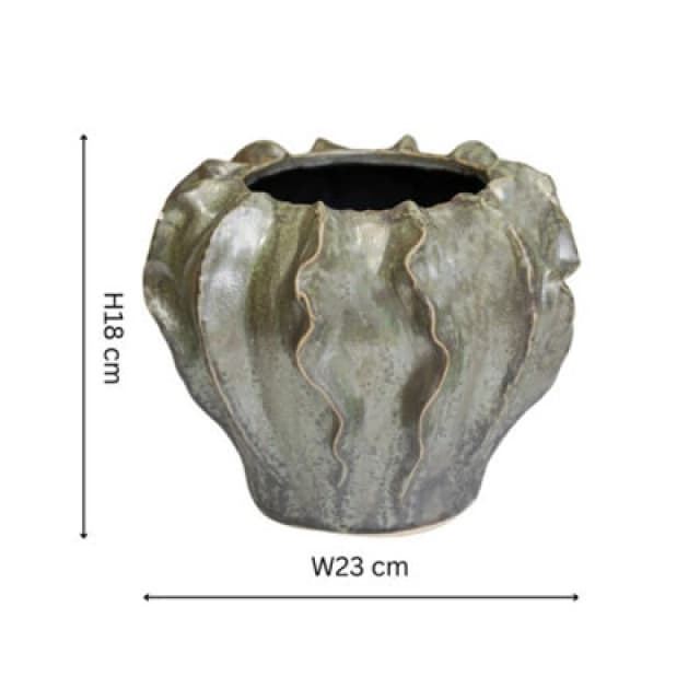 Ivyline Scarlet Coral Reef Green Planter H18Cm D23Cm