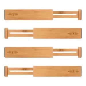 Bamboo Adjustable Drawer Dividers Pack of 4 - Large M&W
