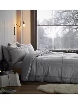Catherine Lansfield Berwick Tweed Brushed Cotton Duvet Cover Set - Grey
