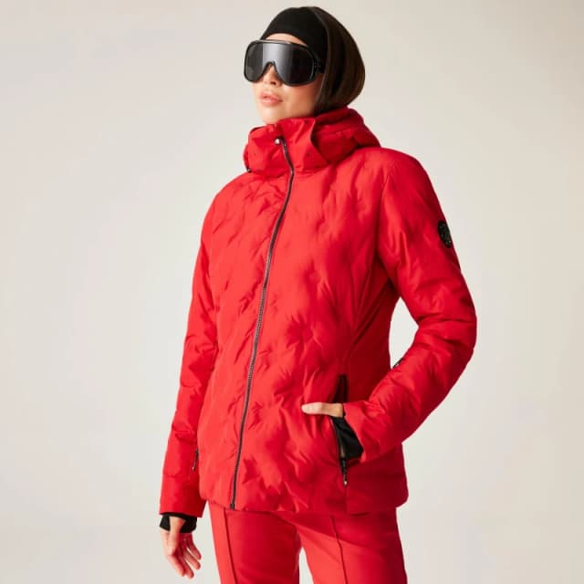 Dare 2b Womens Enfold Heat-Sealed Detachable Hood Insulated Waterproof Jacket True Red female 8