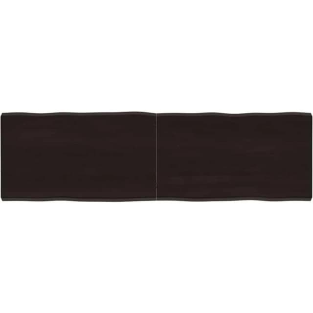 Vidaxl Table Top Dark Brown 140X40X(2-4) Cm Treated Solid Wood Live Edge, Brown 364028