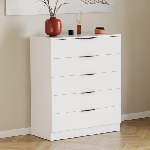 Lassic Trega 5 Drawer Chest of Drawers White unisex 5 Drawer