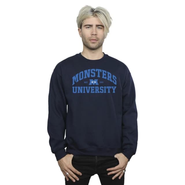 Disney Men Monsters University Logo Sweatshirt in Navy Size: Small Navy S Male 5063283470477