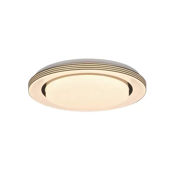 Atria Modern 38cm Decorative Flush Ceiling Light Black Matt 3000-6000K Remote control
