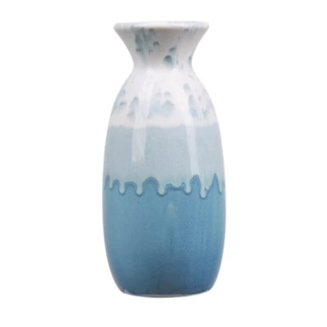 Beliani Flower Vase Chalcis Stoneware 25cm Blue