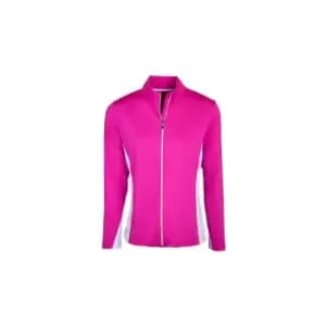 Island Green Ladies Contrast FZ Top Layer - Pink/White - S