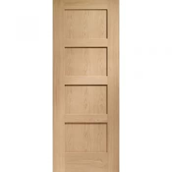 XL Joinery Shaker 4 Panel Unfinished Oak Internal Door - 1981mm x 686mm (78 inch x 27 inch)
