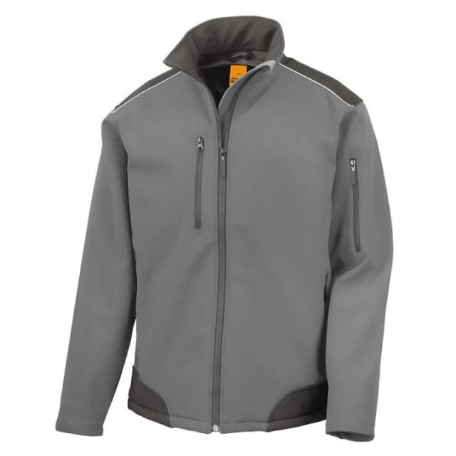 Result Result Men Work Guard Ripstop Soft Shell Jacket in Grey Size: Small Grey S Male 5063470949724