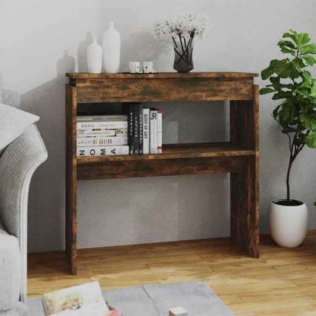 VIDAXL Console Table Smoked Oak 80x30x80cm Engineered Wood vidaXL 8720286932780