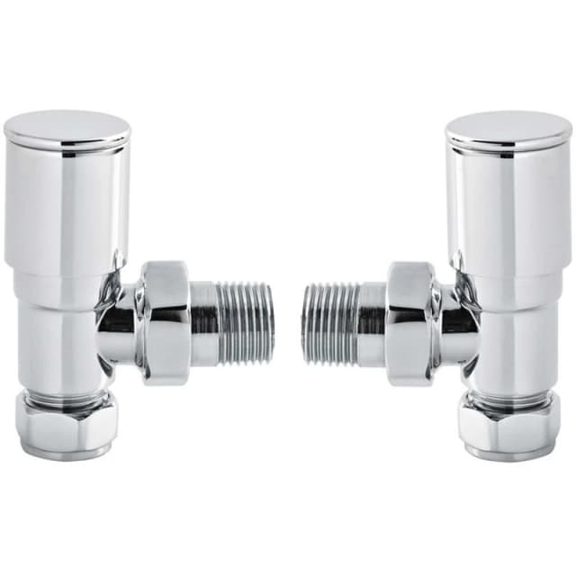 HUDSON REED Hudson Reed - Minimalist Angled Radiator Valves Pair 82mm High- Chrome rv002