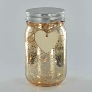 LED Firefly Jar Gold H13cm