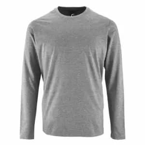 SOLS Mens Imperial Long Sleeve T-Shirt (3XL) (Grey Marl)