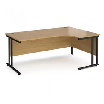 Maestro 25 right hand ergonomic desk 1800mm wide Black cantilever leg