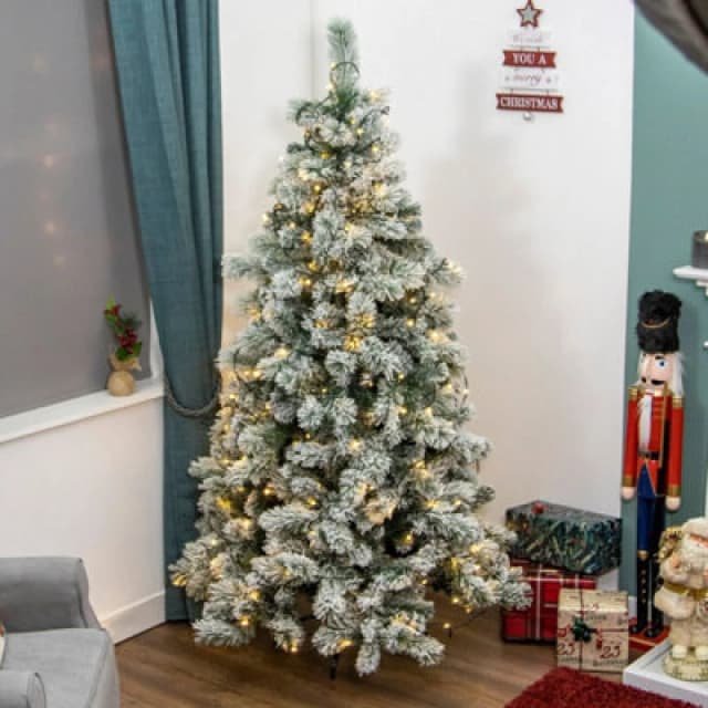 Christmas Workshop 6ft Pre-Lit Deluxe Snowy Wild Christmas Tree 72049