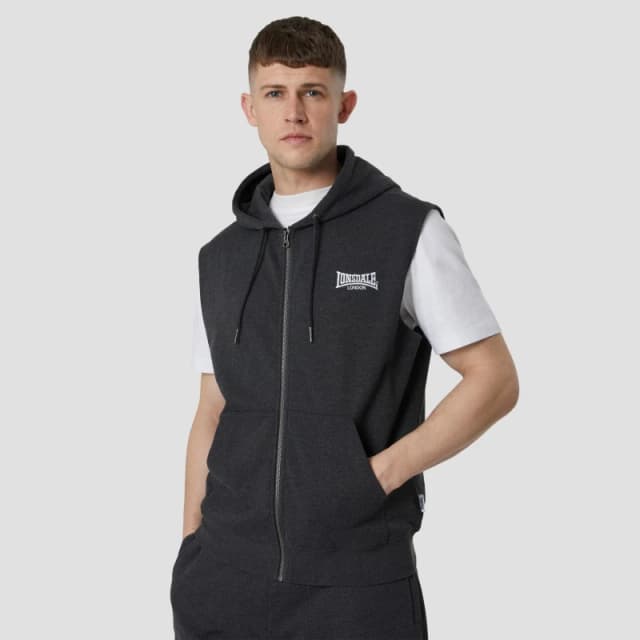 Lonsdale Heavyweight Sleeveless Hoodie - Grey Grey XS
