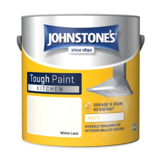 Johnstone's Kitchen Matt Tough Emulsion Paint, 2.5L, White Lace